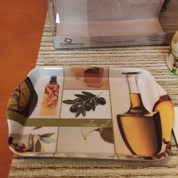 Creative Tops Olive Oil Time for Tea Gift Fine China Mug Scatter Tray Coaster - Picture 2 of 12